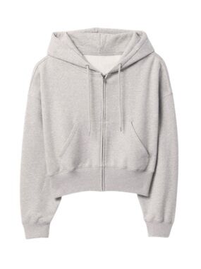GAP Light Heather Grey VintageSoft Full-Zip Wedge Hoodie